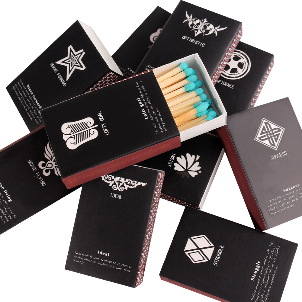 Luxury Black Box Wooden Matchsticks Safety Custom Matches