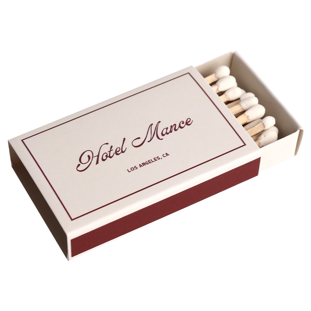 Safety Customization Matches Boxes Packaging Custom Logo Size Printing Paper White Matchbox with Matches