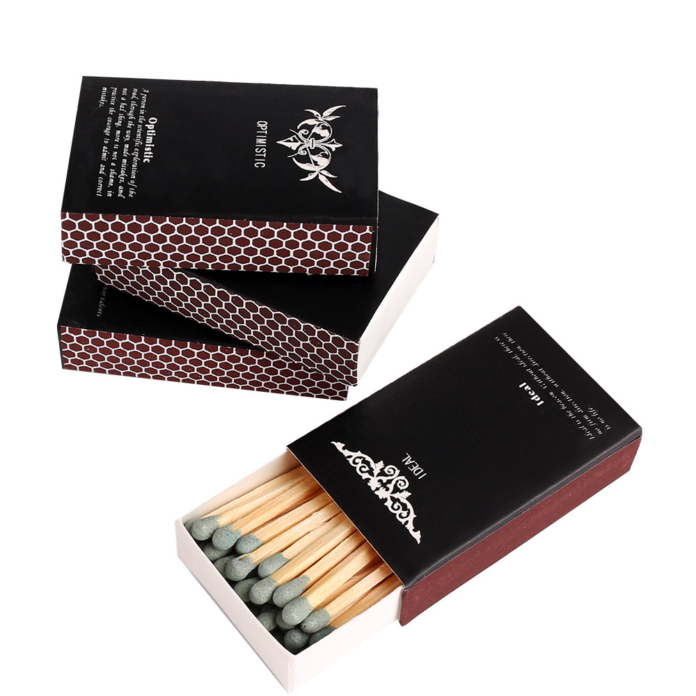 Wholesale Matchboxes Safety Custom Cigar Matches Boxes Luxury Black Matchsticks Packaging Box