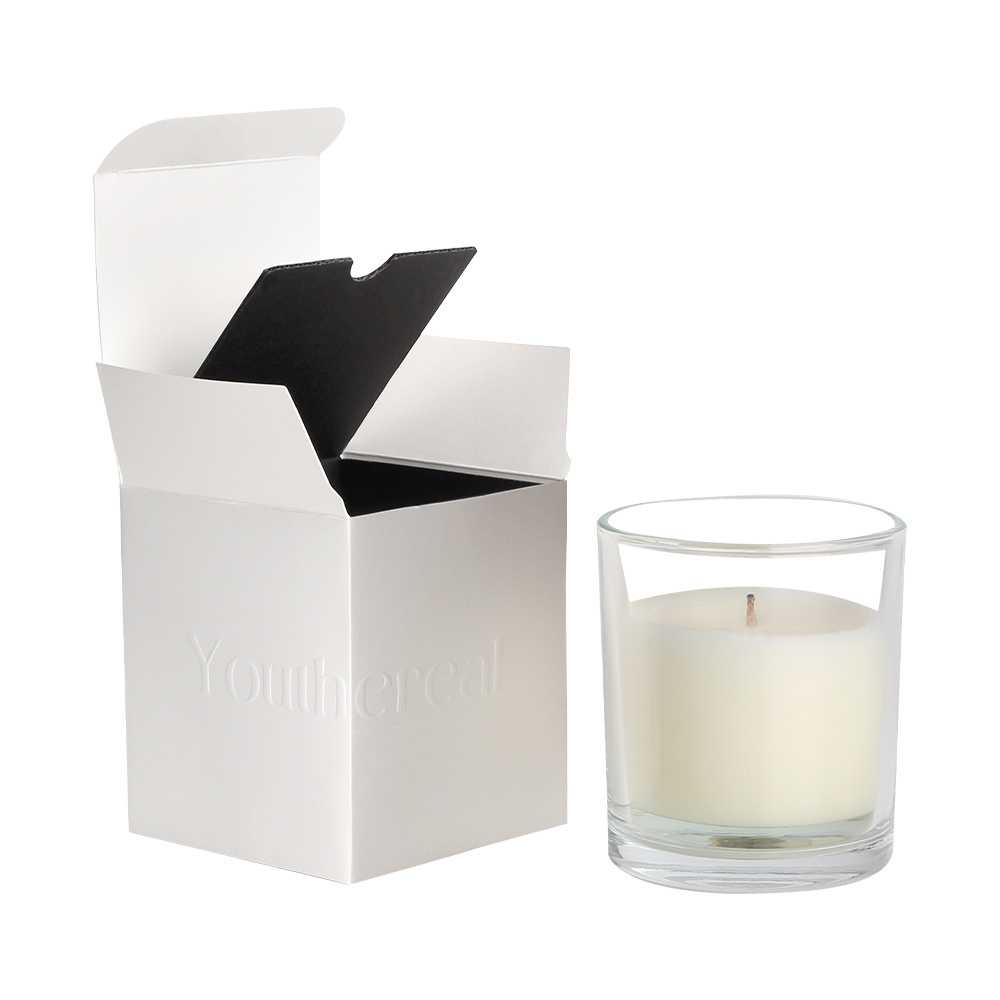 Custom Logo Echo-friendly Matte Folding Paper Square Gift Candle Box Packaging