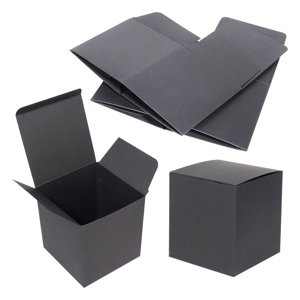 Fast Delivery Luxury black kraft paper Candle Box Packaging with hot stamp uv logo