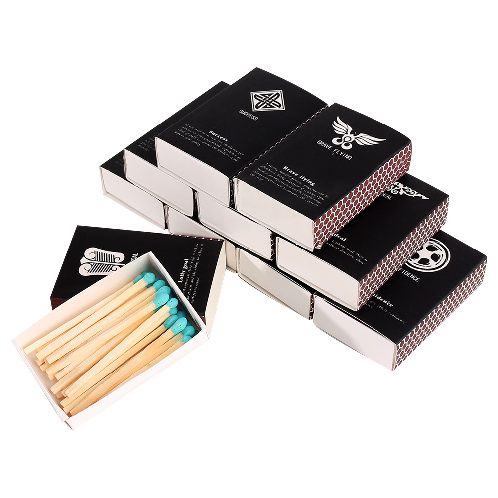 Luxury Black Box Wooden Matchsticks Safety Custom Matches