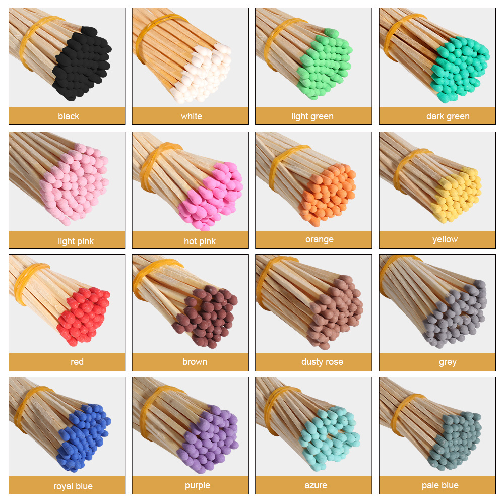 Different Matches Colors Long Matchsticks Design Match Box Custom Paper Matchbook