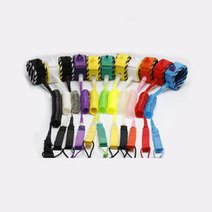 10ft 7mm Paddle Board Leash Colorful Coiled SUP Leash