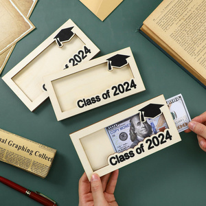 2024 New-Arrival  Graduation Season Party Supplies Money Holder For Graduation Season Wallet Personalized Wooden Gift