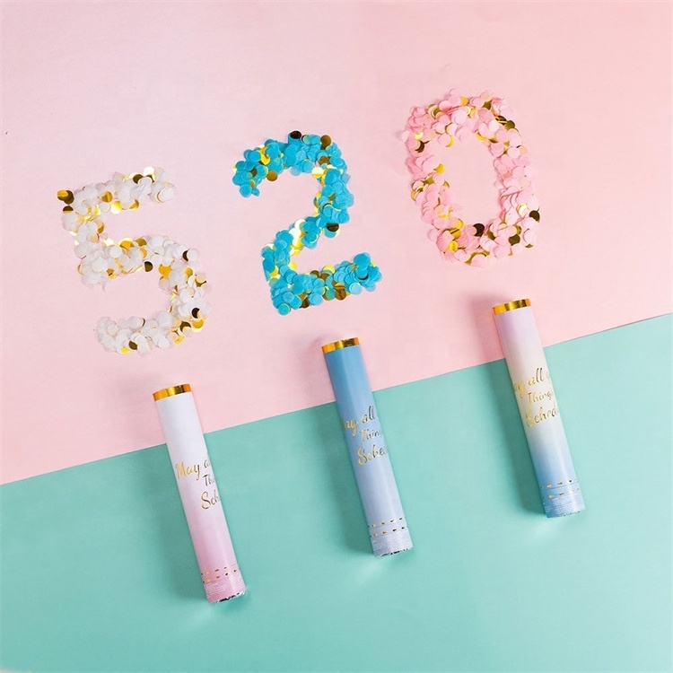 Hot-selling  Custom Solid Color Confetti Cannon Party Popper Biodegradable Party Poppers For Birthday Weeding Decoration