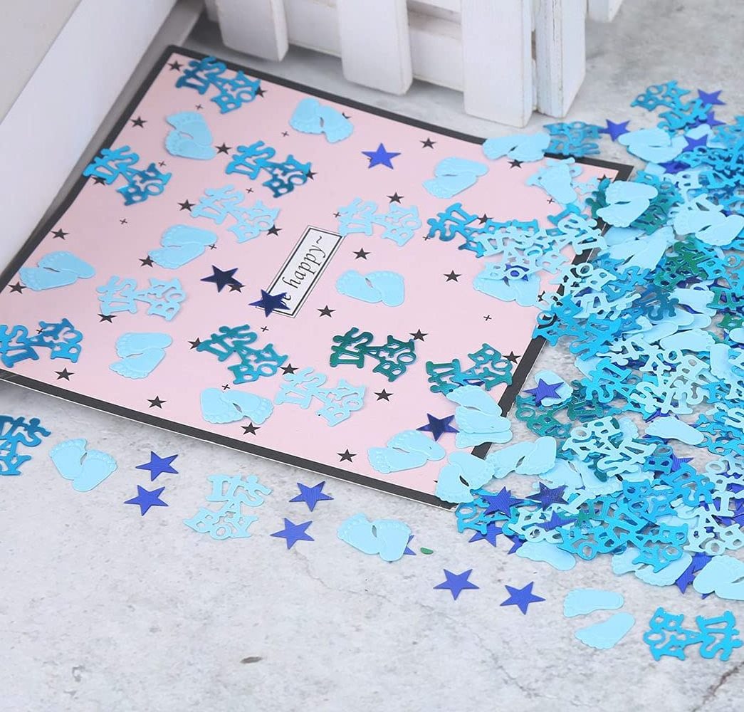 Blue Pink Star Boy Girl Gender Reveal Baby Shower Party Confetti Glitter Confetti Party Decorations Supplies Birthday