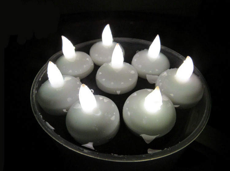 Waterproof 12 pcs Flameless Floating Candle, Christmas Battery Candle, Flickering Candles in Warm Yellow for Wedding, Par