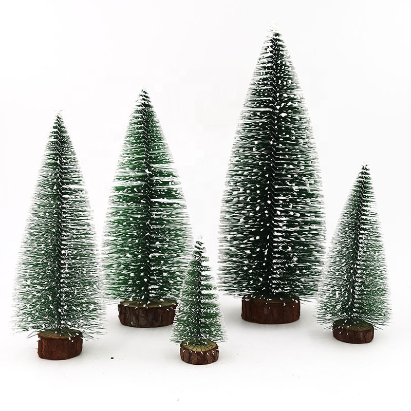 Christmas Decorations Green Branch Miniature Christmas Tree Stained With White Cedar Table Pine Needle Tabletop Christmas Tree