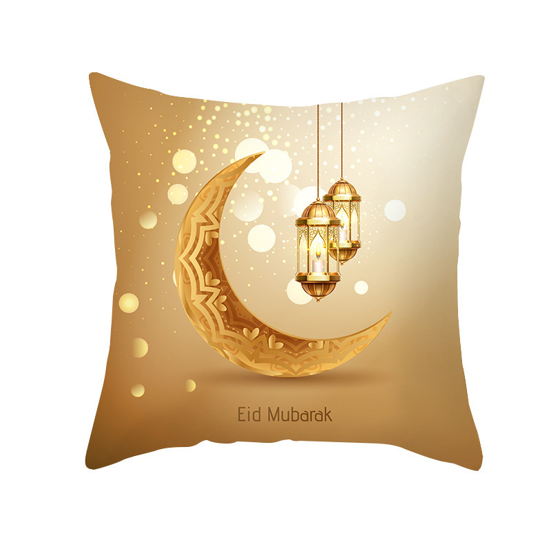 2023 Popular Eid Mubarak Pillow Case Ramadan Throw Pillow Cover Soft New Fashion Cushion Cover Eid Ramadan Decoration