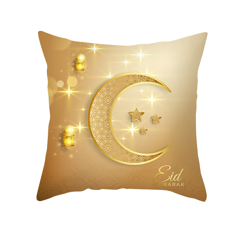 2023 Popular Eid Mubarak Pillow Case Ramadan Throw Pillow Cover Soft New Fashion Cushion Cover Eid Ramadan Decoration