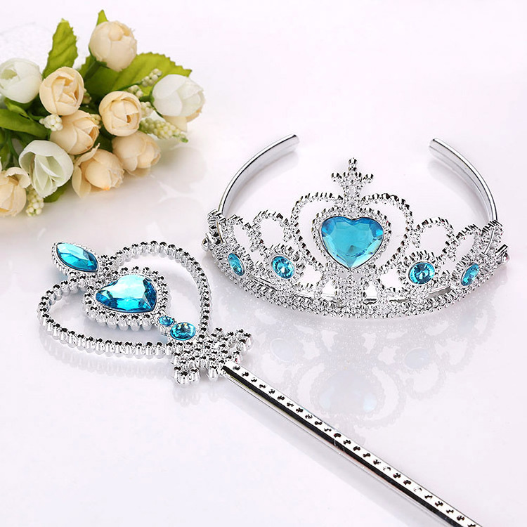 Frozen Crown Magic Wand Princess Aisha Sophia Children's Hair Accessories Princess Aisha Crown Wand Set