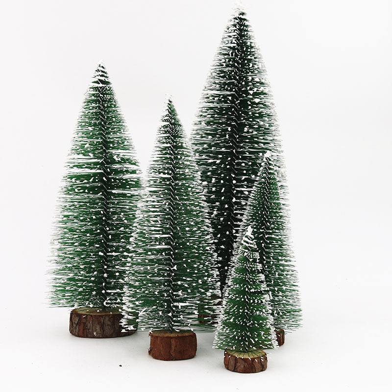 Christmas Decorations Green Branch Miniature Christmas Tree Stained With White Cedar Table Pine Needle Tabletop Christmas Tree