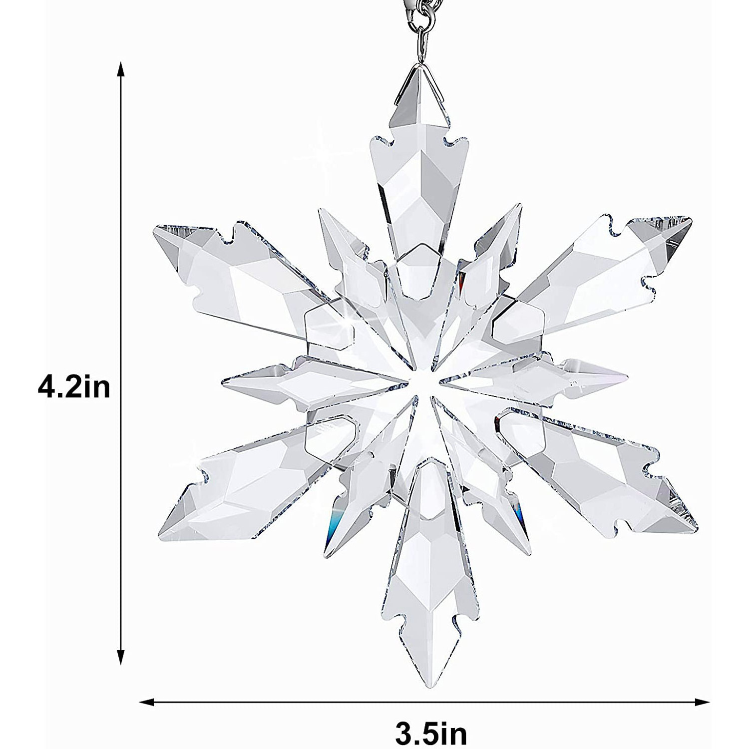 Popular Pendant Clear Snowflake Star Crystal Christmas Tree Ornaments for Christmas Decorations