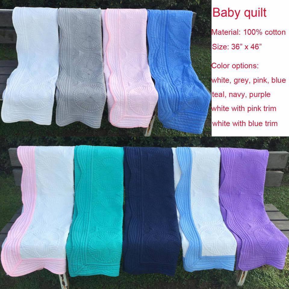 Wholesale Baby Cotton Blanket Heirloom Quilts Baby Blanket Embroidered Scallop Baby Quilt Blanket 36*46 inch