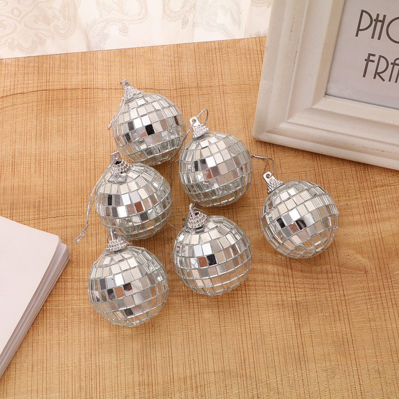 Party Holiday Supplies 2-100cm Silver Mirror Foam Ball Hanging Tree Ornaments Christmas Decoration Disco Mirror Balls