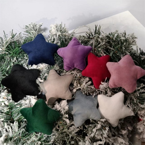 In Stock Nine Color Stars Christmas Tree Hanging Ornament Stars Monogram Blanket Velvet Stars Decoration For Festival