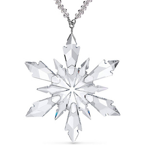 Popular Pendant Clear Snowflake Star Crystal Christmas Tree Ornaments for Christmas Decorations