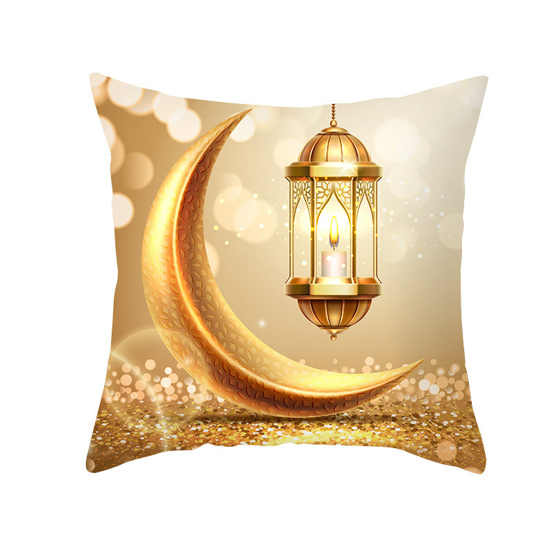 2023 Popular Eid Mubarak Pillow Case Ramadan Throw Pillow Cover Soft New Fashion Cushion Cover Eid Ramadan Decoration