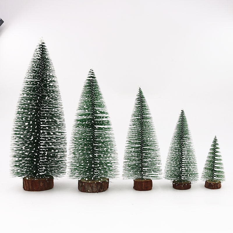 Christmas Decorations Green Branch Miniature Christmas Tree Stained With White Cedar Table Pine Needle Tabletop Christmas Tree