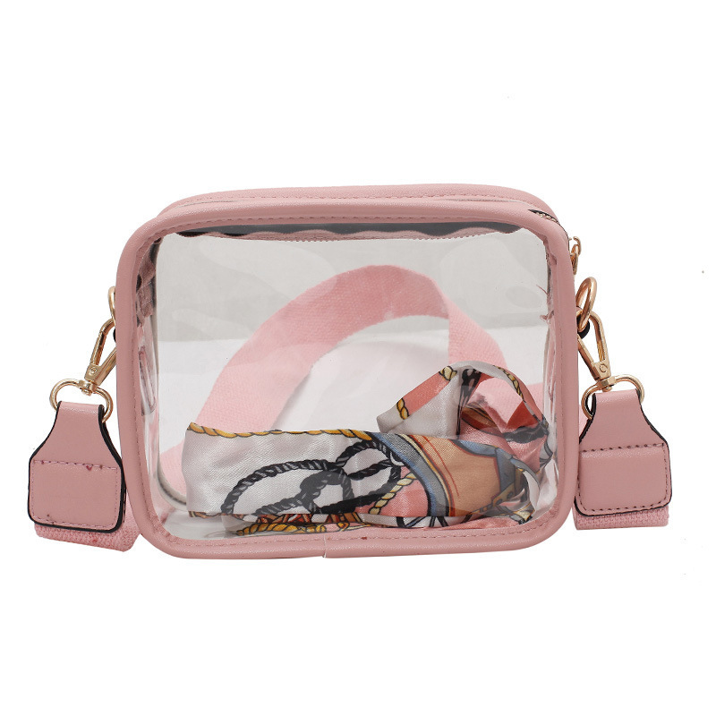 Hot Selling Fashion PVC Clear Crossbody Bag Monogram Beach Stadium Handbag Messenger Sling Bag