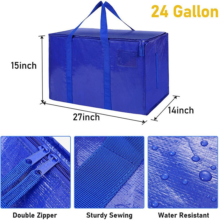 Large Moving Bags Closet Organizer for Blankets Storage Bags Heavy Duty PP Woven Moving Bags