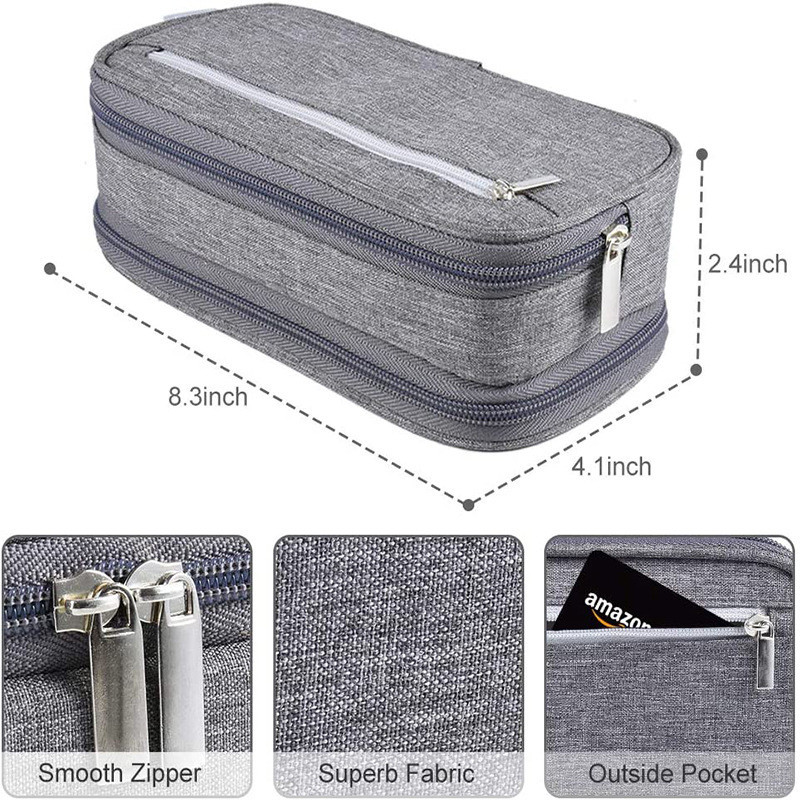 Large capacity multifunctional pencil case, three-layer pencil bag stationery box, primary school student pencil casestorage bag