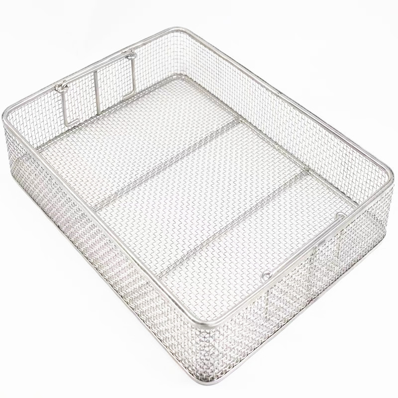 Manufacturer Customized 304 Stainless Steel Woven Mesh Storage Basket