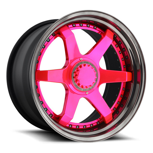 Custom Hot Pink Car Wheel 2 Piece 3 Piece Forged Wheels Rims For Luxury Cars 18 To 24 Inch