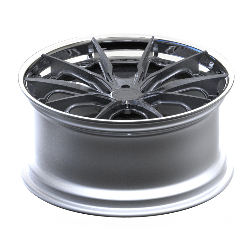 Custom Two-piece Forged Wheels Rim Brushed Polished Alloy 17 18 19 20 21 22 Inch 5*112 5*120 CNC Passenger Car Modified 40mm