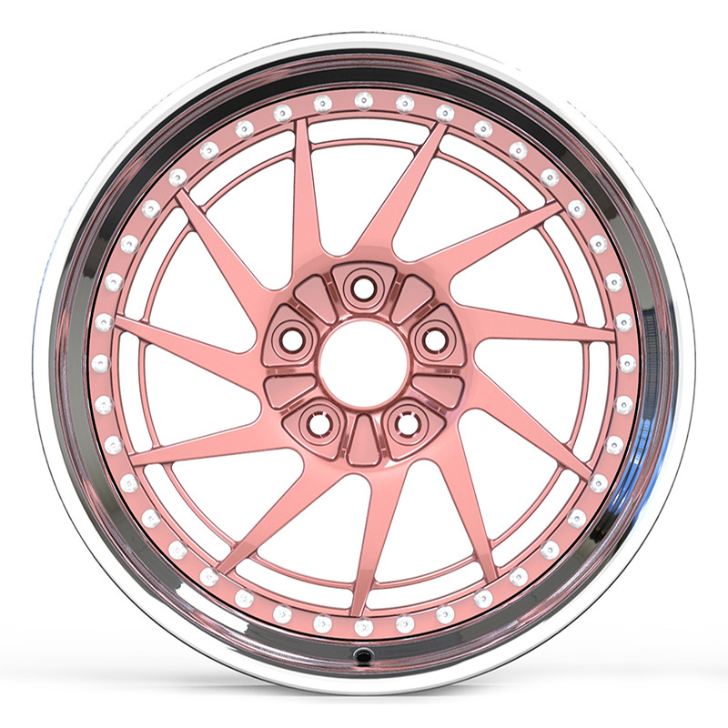 Car Wheels Rims Rose Gold 18 20 Polished Electroplating Aluminum Alloy CNC Chrome Passenger Car Modified Custom Logo Accepted