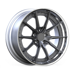 Custom Two-piece Forged Wheels Rim Brushed Polished Alloy 17 18 19 20 21 22 Inch 5*112 5*120 CNC Passenger Car Modified 40mm