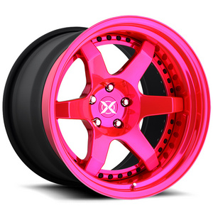 Custom Hot Pink Car Wheel 2 Piece 3 Piece Forged Wheels Rims For Luxury Cars 18 To 24 Inch