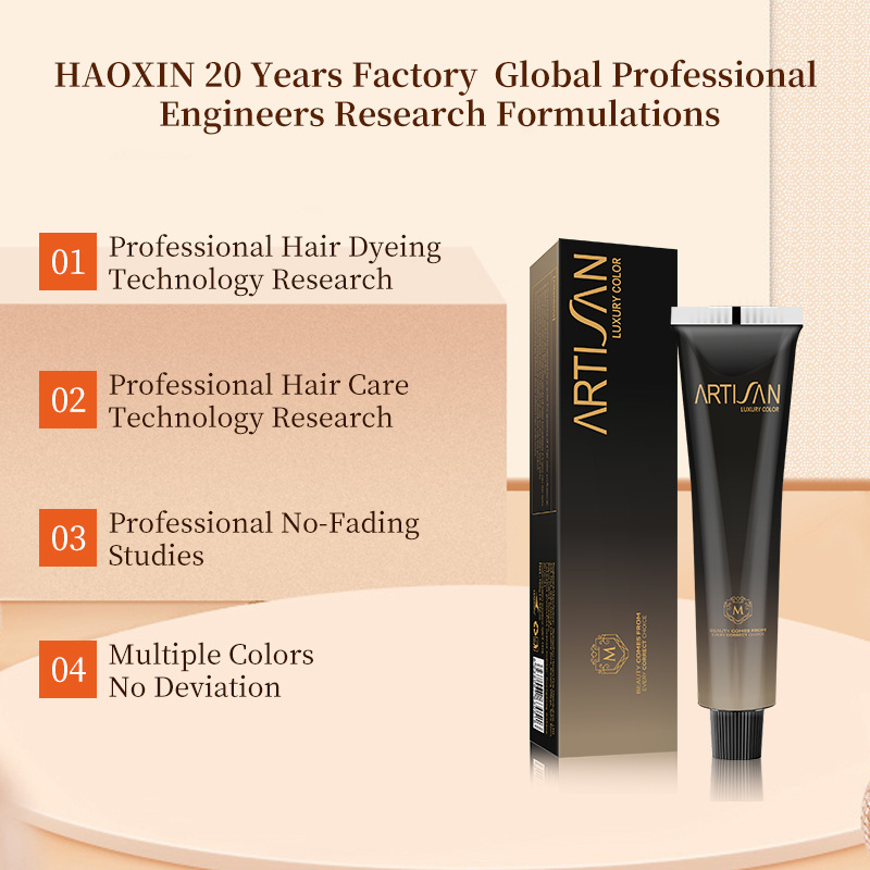 HAOXIN brands No Ammonia Free natural plant Permanent hair dye professional Salon hair color dye italian style