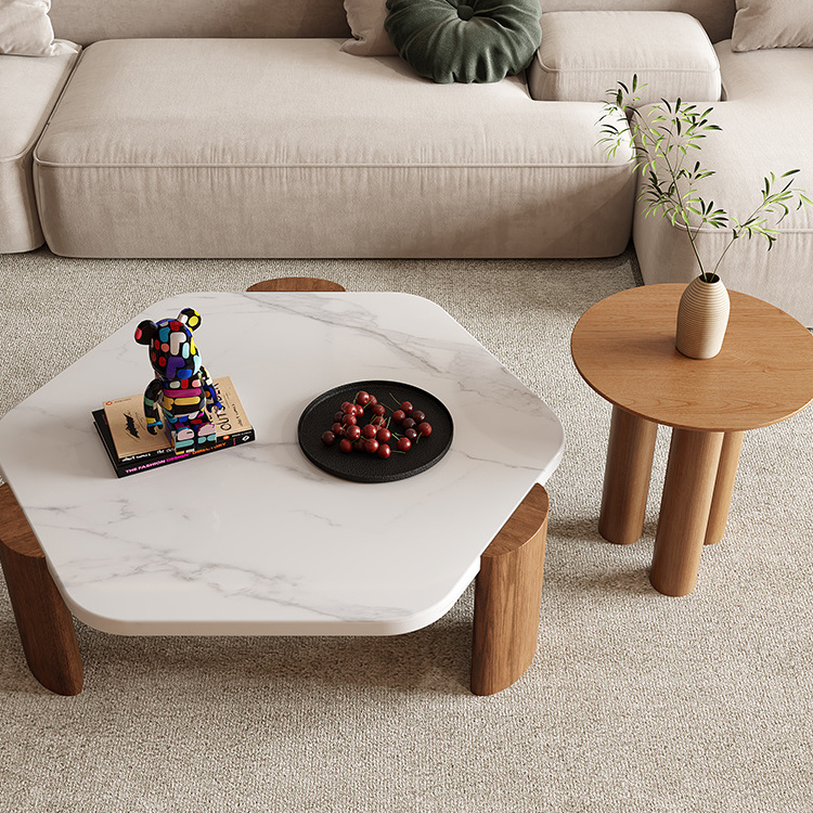 Nordic Living Room Furniture Sofas End Tea Table Space Saving OAK Solid Wood Round Shaped Floor Sofa Side Coffee Table