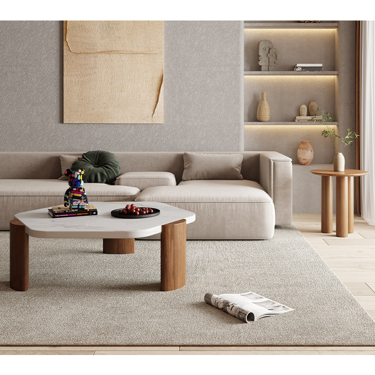 Nordic Living Room Furniture Sofas End Tea Table Space Saving OAK Solid Wood Round Shaped Floor Sofa Side Coffee Table