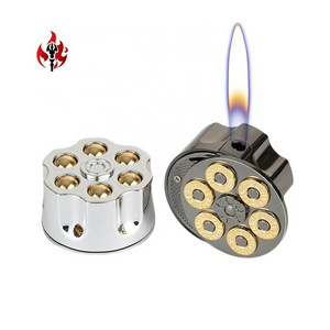 Newest Wholesale Novelty Gun Cartridge Shaped Gas Lighter,Creative Men Portable Gift Flame Refillable Cigarette Lighter