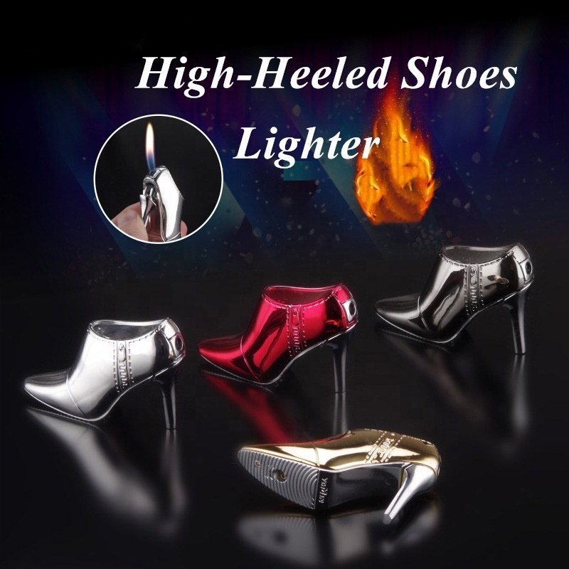 Wholesale Creative Ladies High-heeled Shoes Gas Lighter,Refillable Butane Gas Cigarette Lighter For Women Smoking