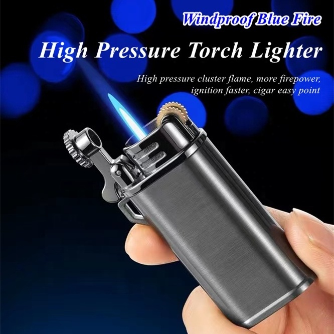 Custom Wholesale Jet Torch Flint Gas Lighter,Fashion Promotion Adjust Flame Size Windproof Refillable Butane Cigarette Lighter