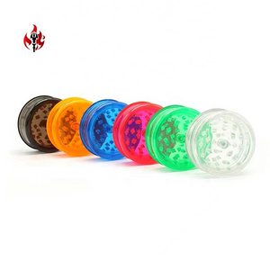 Factory Wholesale Cheap 60MM Round 3 Layers Plastic Grinder,Colorful Transparent Herb Grinder With 3 Parts Smoking Accessories