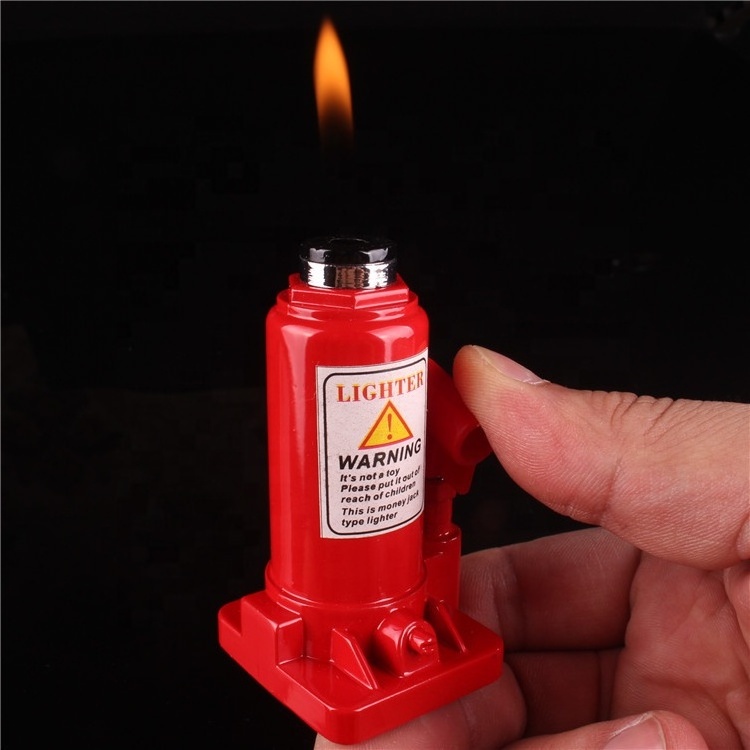 Wholesale Personality Car Jack Tool Lighters Inflatable Gas Open Flame Cigarette Table Lighter For Promotion