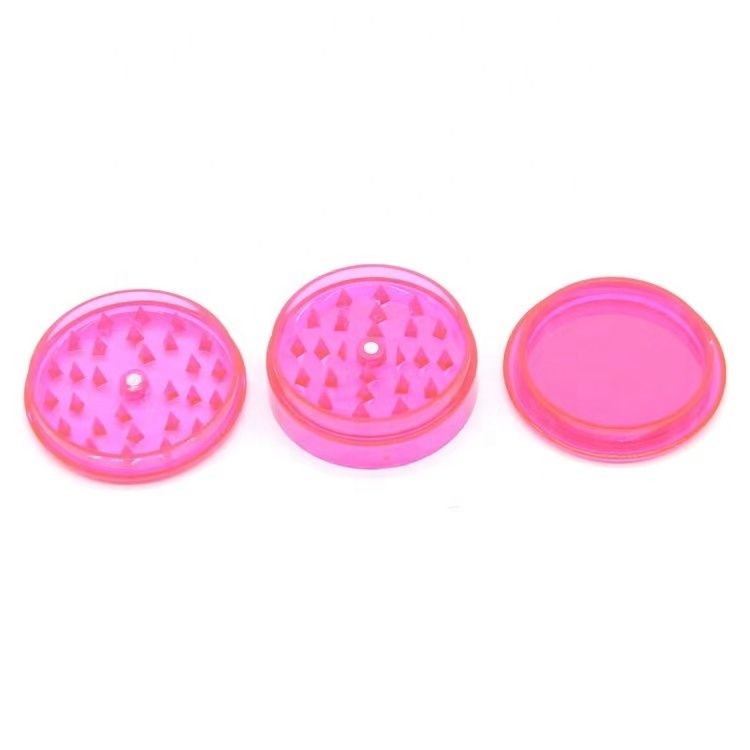 Factory Wholesale Cheap 60MM Round 3 Layers Plastic Grinder,Colorful Transparent Herb Grinder With 3 Parts Smoking Accessories