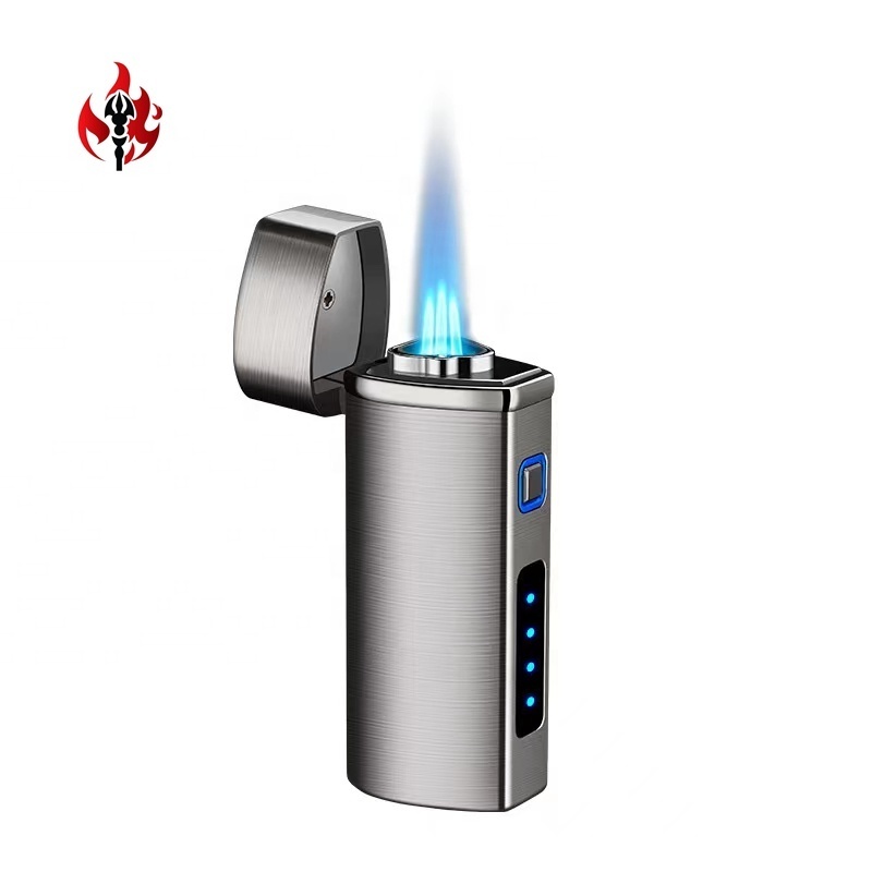 Custom High Quality Windproof Triple Jet Torch USB Cigar Lighter,LED Flashlight Refillable Butane Gas Lighter With Cigar Cutter