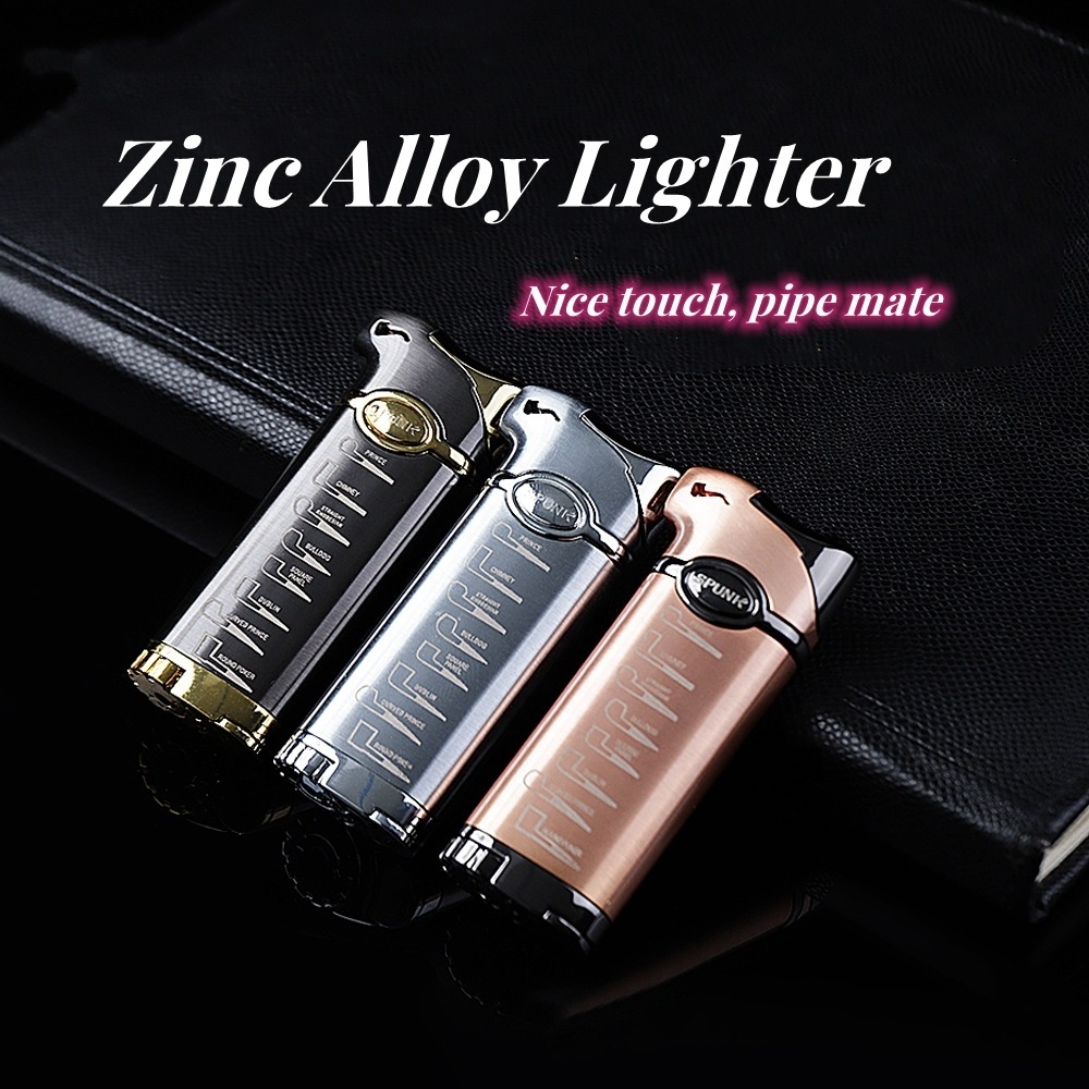 Factory Direct Sale Premium Metal Pipe Cigarette Lighter,Tobacco Refillable Butane Gas Flame Smoking Lighter