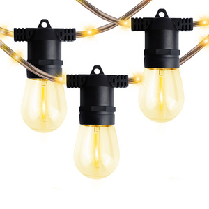 Low voltage solar powered 29ft 10bulbs string lights with glowing wire, fairy rope light solar panel powered