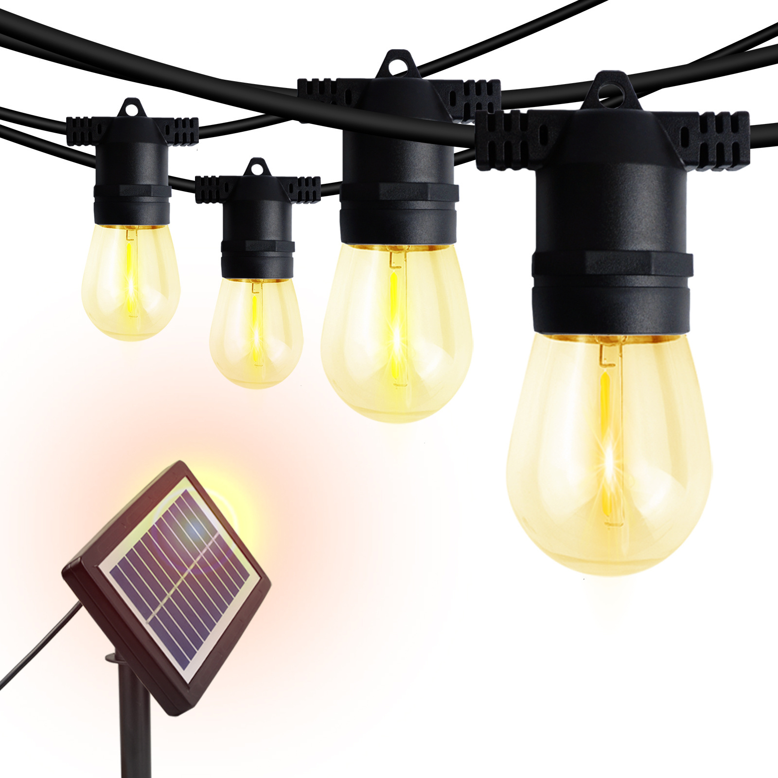 New launched 29FT(8.8m) 10 bulbs USB rechargeable garden string lights decorative led solar outdoor string lights