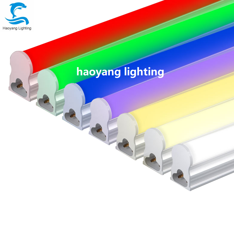 OEM&ODM 2 3 4 ft rgb  hot selling coloure LED tube light Integrated rgb T5 led tube lamp