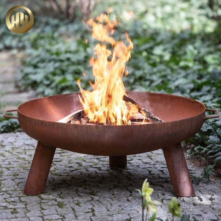 bbq grills Garden Rusty Metal Raised Corten Steel Wood Burning Barbecue Fire Pit