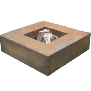 High Quality Metal Corten Steel Rusty Wood Burning Heating  Table Top Fire Pit