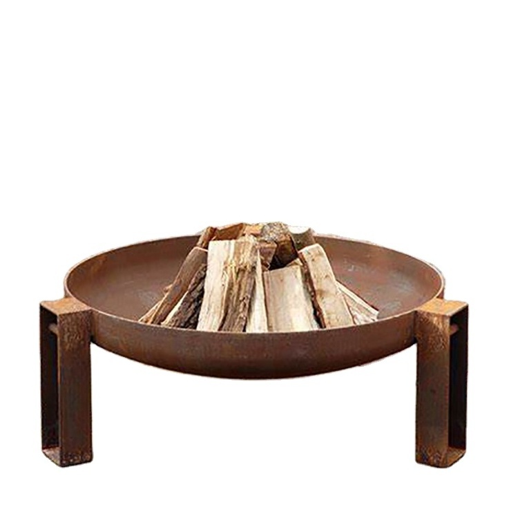 Barbecue Round BBQ Grill Design Corten Steel Laser Cut Heating Fire Pit Table